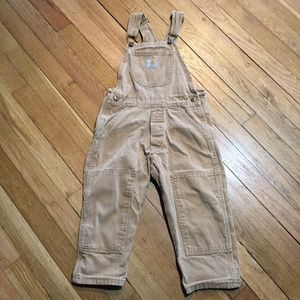 Carhartt Brown Canvas Bib Overalls Youth Boys 4T
